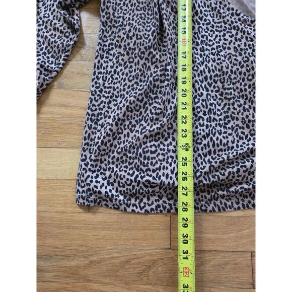 Lands End Women Cotton Blend Cheetah Long Sleeve Wrap Top V Neck Size 2X A001829 - Picture 10 of 11